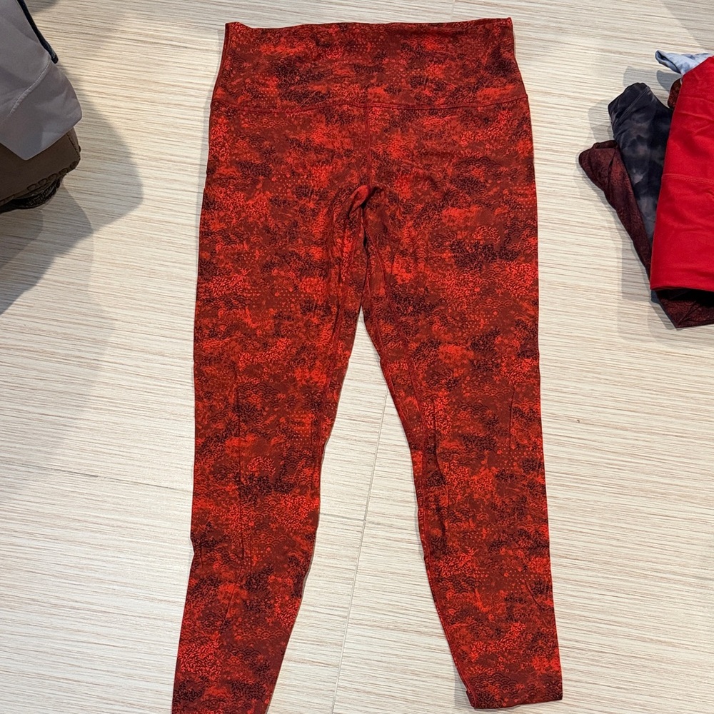 Lulu Lemon Align Red Patterned Leggings